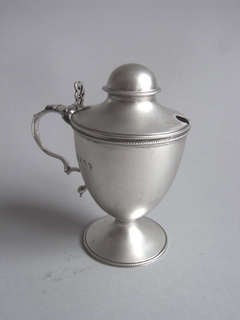 A rare George III Neo-Classical Urn Mustard Pot made in London in 1791