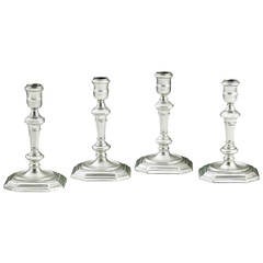 Set of Four George II Cast Candlesticks made by David Green