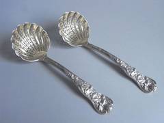 Bacchanalian pattern Sifter Spoons made by Henry John Lias & Henry John Lias Jr.