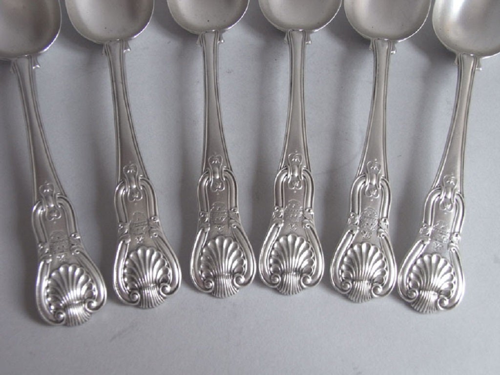 Set of George IV Hourglass pattern Tablespoons by William Eley & William Fearn.