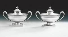 Antique A fine pair of George III Neo Classical Sauce Tureens made by Wakelin & Taylor.