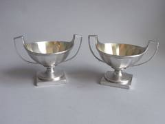 A fine Pair of George III Salt Cellars made in London in 1796 by Peter Podio.