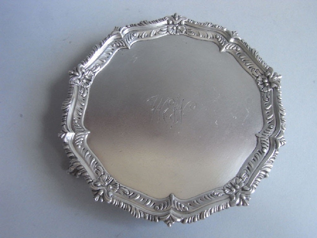 A fine George III Decanter Stand or small Salver by Richard Rugg.