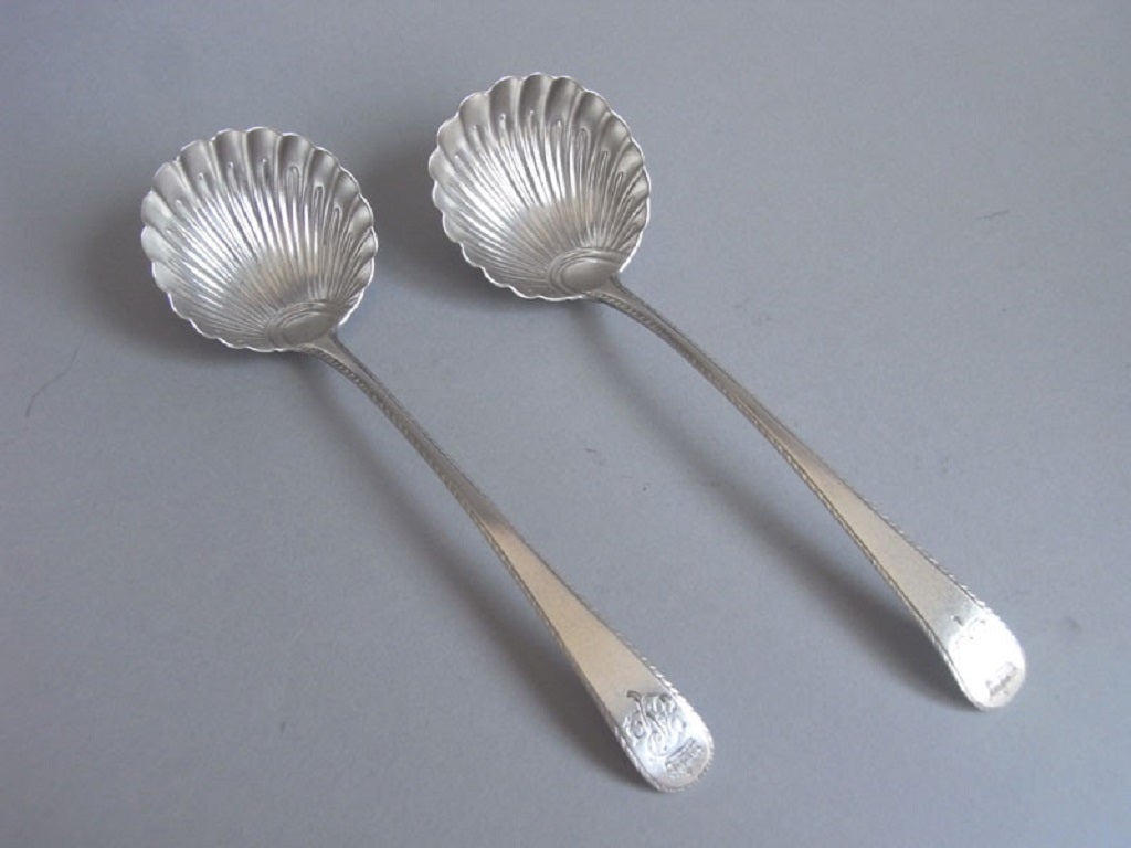 A rare pair of George III Sauce Ladles made in London in 1774 by Hester Bateman