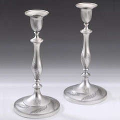 A pair of George III antique silver Candlesticks