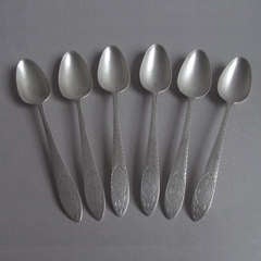 A very rare set of six George III Dessert Spoons, Cork, circa 1790