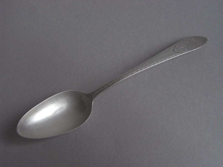 A very rare set of six George III Dessert Spoons, Cork, circa 1790