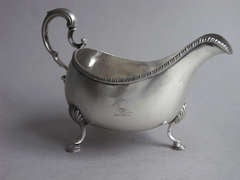 A George III Sauceboat made in Dublin in 1778 by Matthew West.