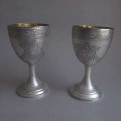 A pair of George III antique silver Goblets