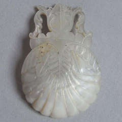 A rare George III Mother of Pearl Caddy Spoon made circa 1820