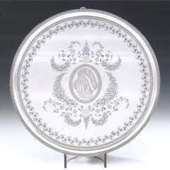 A George III Drinks Salver made in London in 1786 by Hannam & Crouch.