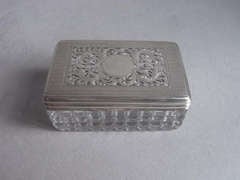 A William IV silver mounted Soap Box made in London in 1836