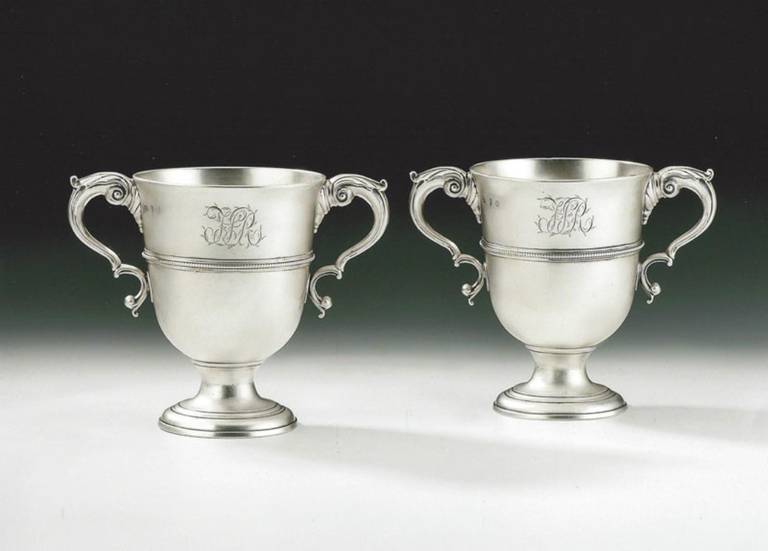 Rare Pair of George III Irish Loving Cups