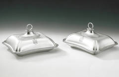 pair of George III Cushion shaped Vegeable Dishes and Covers