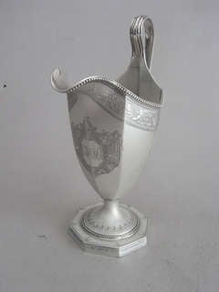 Antique HESTER BATEMAN. A rare George III Octagonal Milk Jug made in London in 1790.