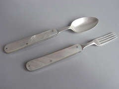 Antique A rare Campaign Spoon and Fork made in Sheffield by William Hutton in 1859