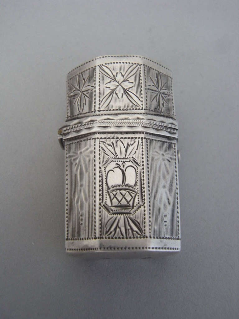 A very fine George III Scent Etui made in Birmingham in 1791