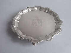 Used A George II Salver made in London in 1753 by William Peaston