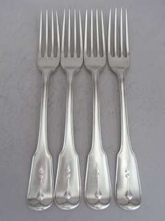 A set of eight George III Table Forks made in London in 1797 by George Smith.
