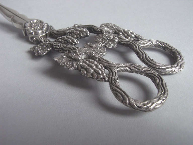 A rare pair of George IV cast Grape Shears made in Dublin in 1829