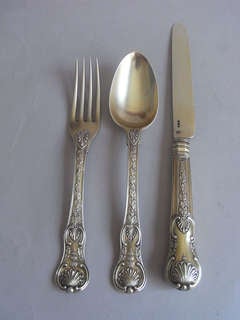 A rare George III silver gilt Travelling Set made in London in 1817/1818