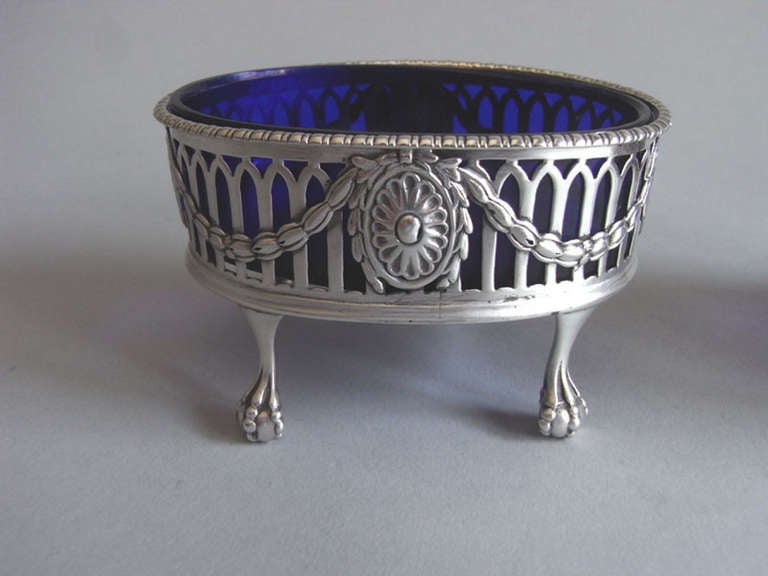 A set of four George III Neo Classical Salt Cellars made in London in 1774