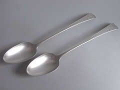 A fine pair of George III Stuffing Spoons made in London in 1783 by John Lambe