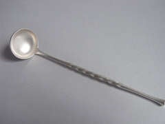 Antique An unusual Twisted Toddy Ladle made in Glasgow in 1849, maker's mark J.R.