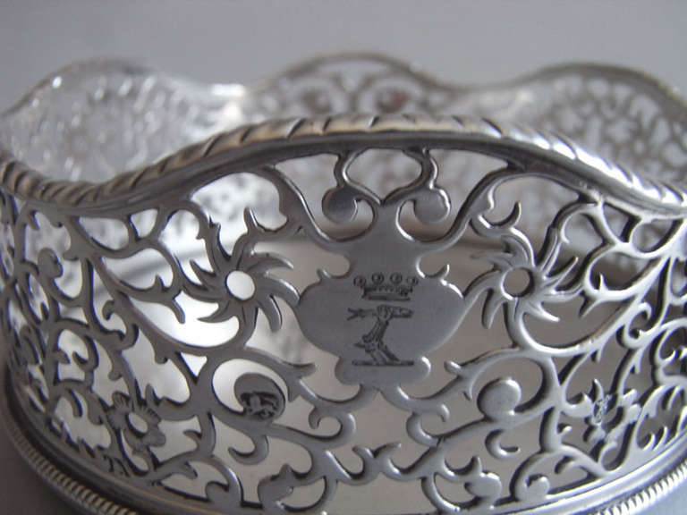 An exceptionally fine George III silver based Wine Coaster made in London