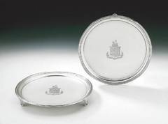 A very fine pair of George III Antique Silver Salvers by Solomon Hougham.