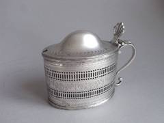 An unusual George III Mustard Pot made in London in 1789 by Hester Bateman.