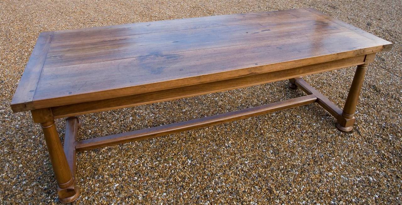 French 19th Century Walnut Farmhouse Table For Sale