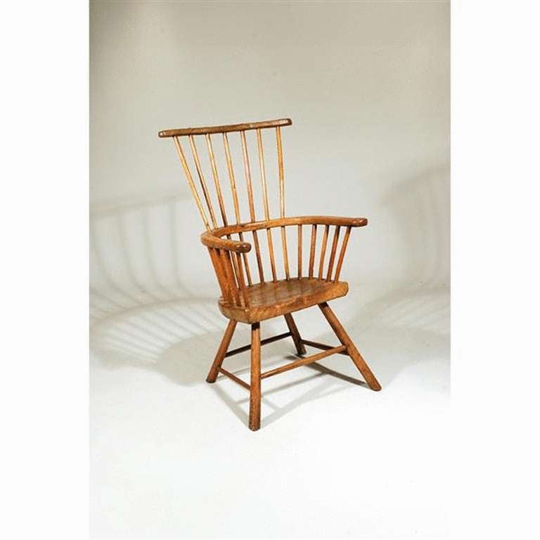 A fine splay backed Windsor child's chair in bleached ash.
