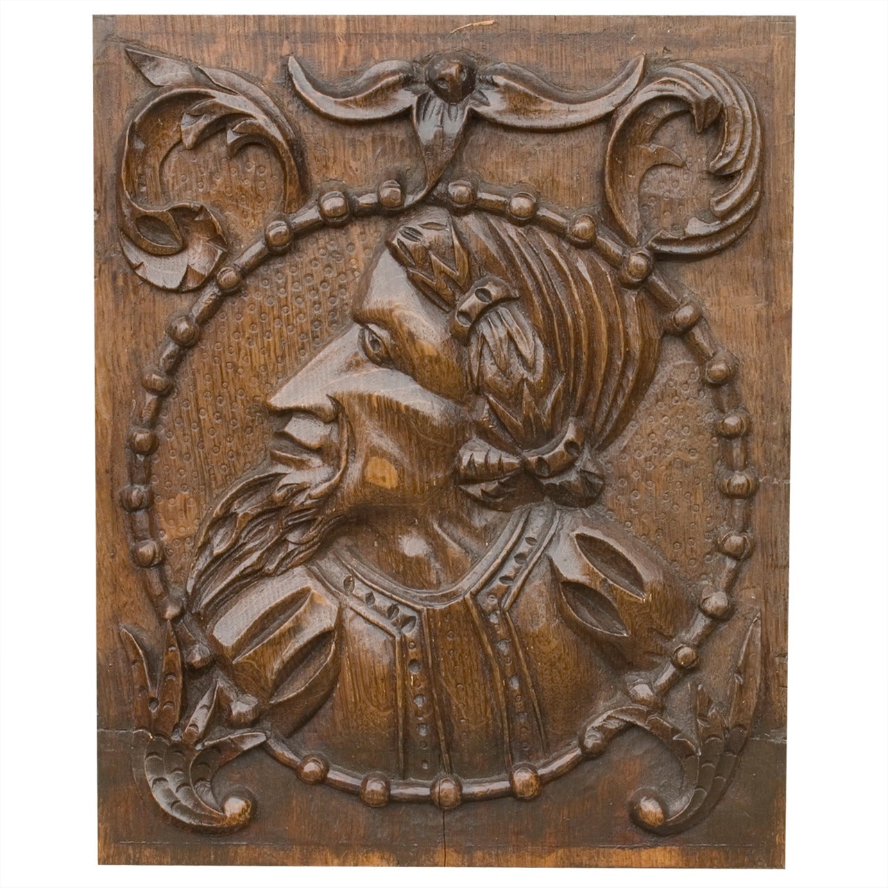 16th Century Oak Panel Depicting a Nobleman For Sale