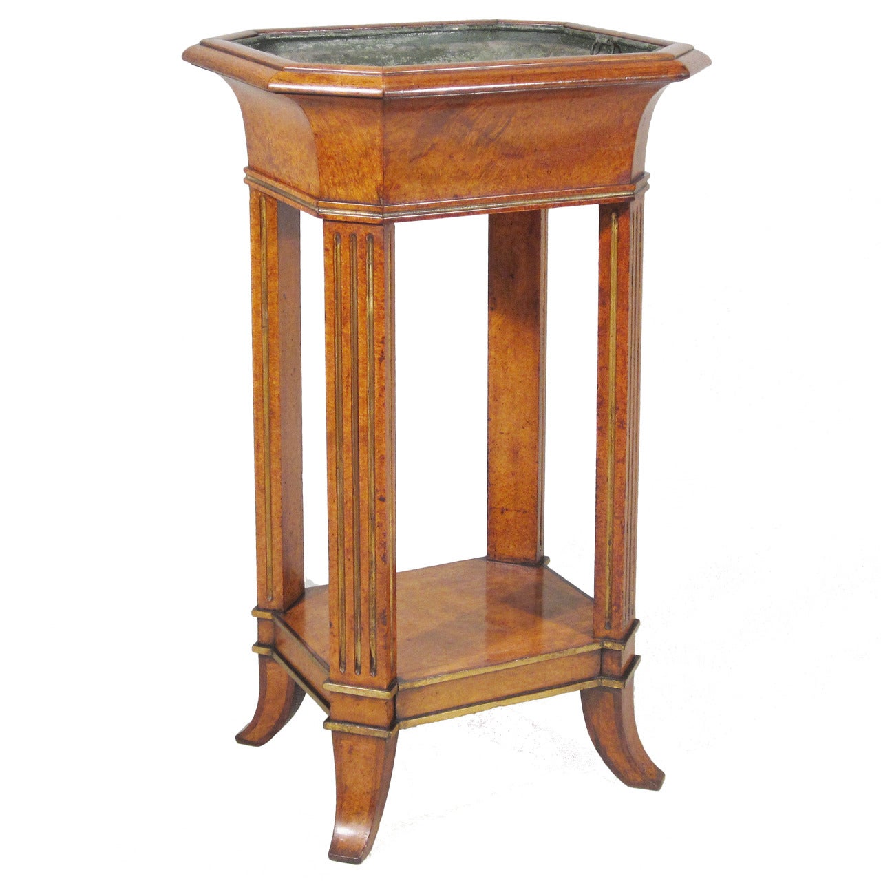 Antique Regency Period Amboyna and Padouk Jardiniere Stand For Sale