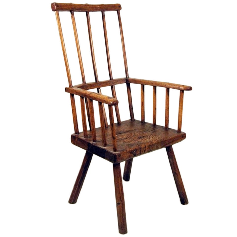 Antique 18th Century Ash Comb Back Windsor Chair For Sale
