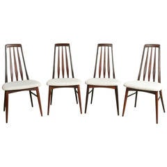Set of 4 Rosewood "Eva" Dining Chairs by Niels Koefoed, Denmark, 1970s.