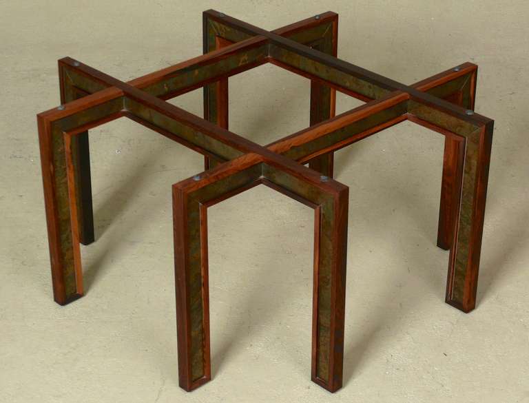 1960s Rosewood & Brass Cocktail Table by Henning Korch 1