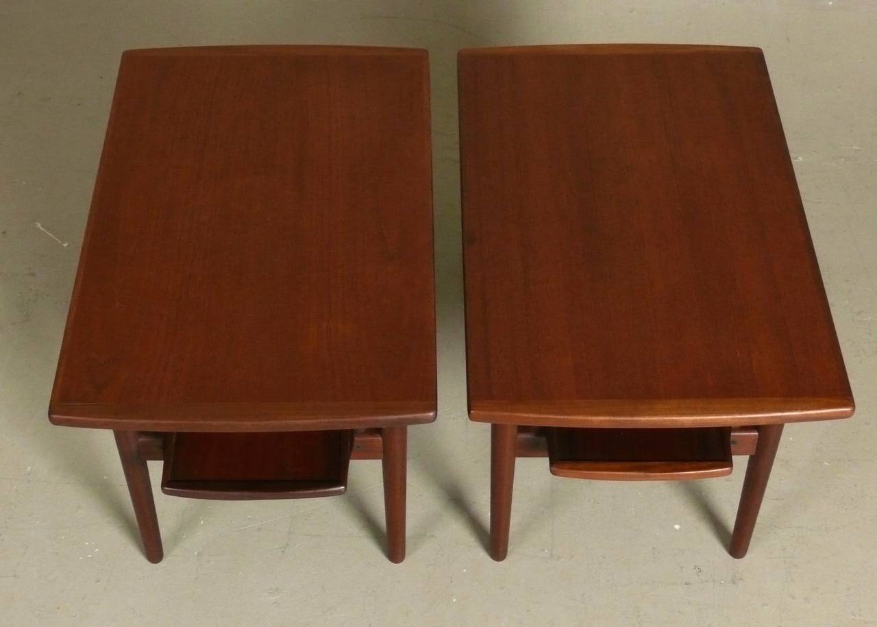 Pair of Teak Side Tables by Bramin In Excellent Condition In Atlanta, GA