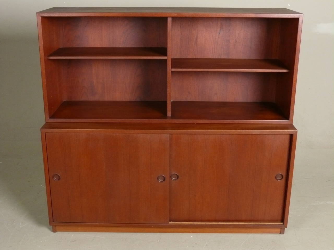 Teak Børge Mogensen Credenza with Three-Piece Bookcase