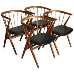 Set of Four Teak Armchairs by Helge Sibast