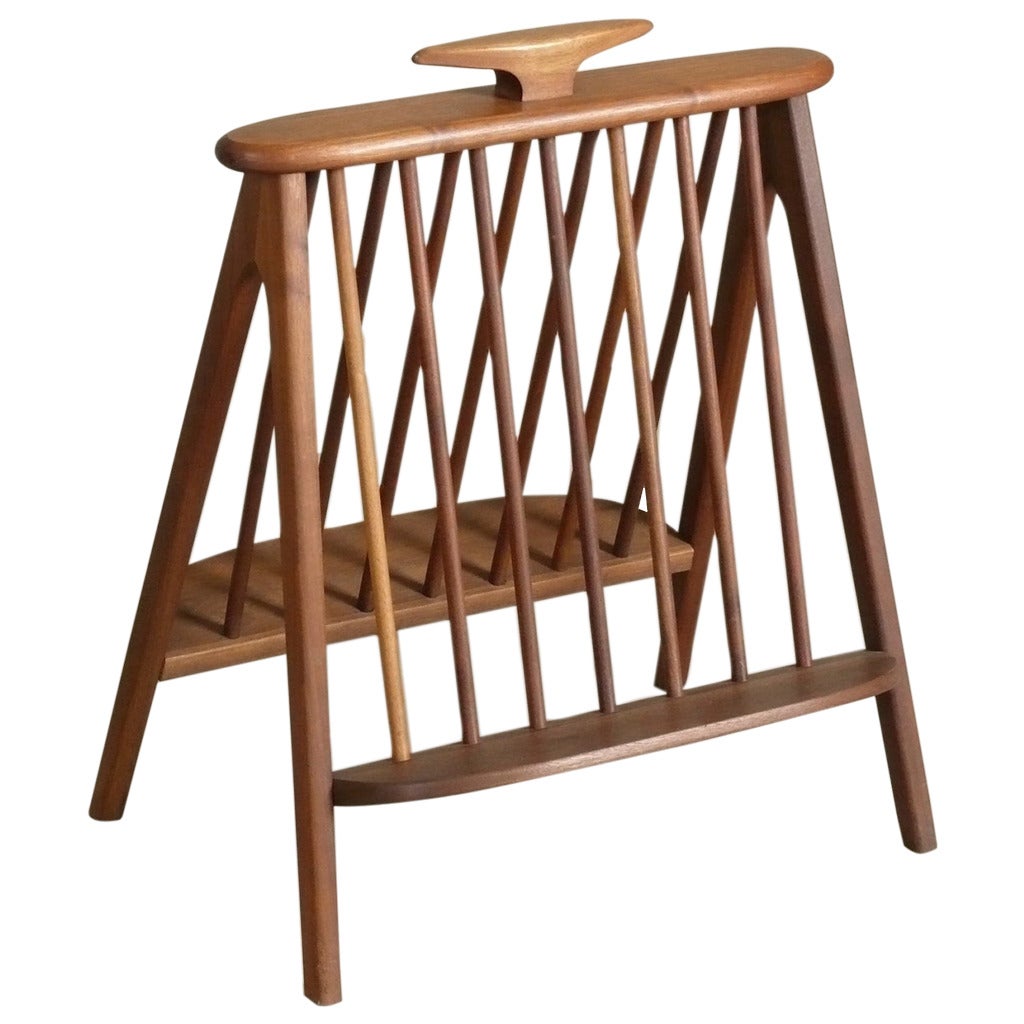 Oiled Walnut Magazine Rack by Arthur Umanoff