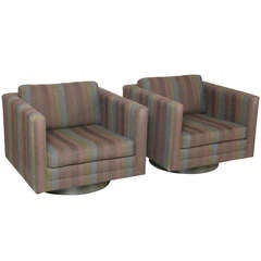 Pair of Cube Lounge Club Chairs by Harvey Probber