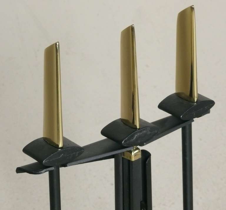 Andirons and Fireplace Tool Set by Donald Deskey for Bennett 1