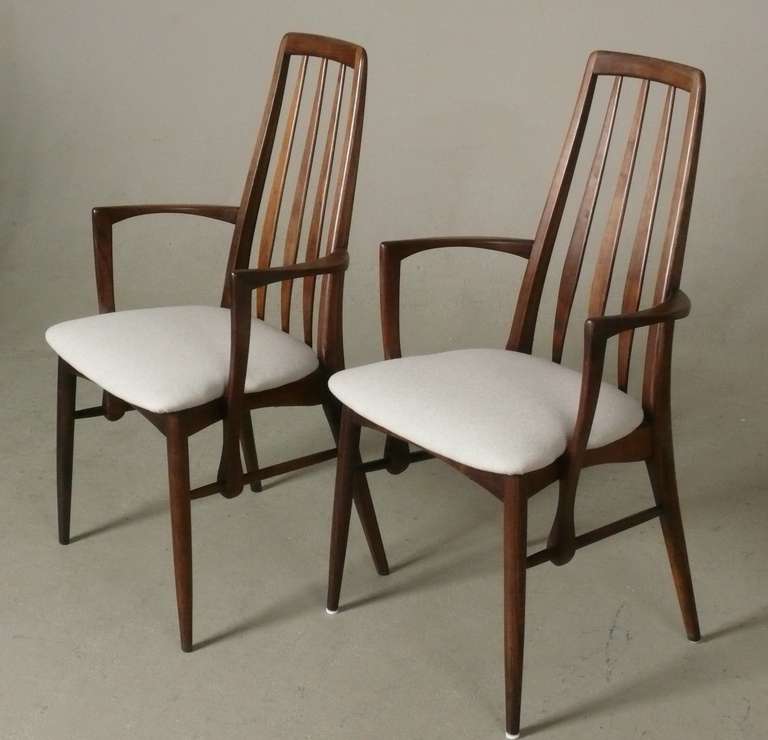 Danish Set of 8 Rosewood Eva Dining Chairs by Niels Koefoed