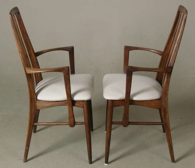 Set of 8 Rosewood Eva Dining Chairs by Niels Koefoed In Excellent Condition In Atlanta, GA
