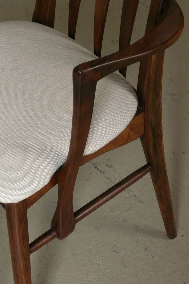 Set of 8 Rosewood Eva Dining Chairs by Niels Koefoed 1