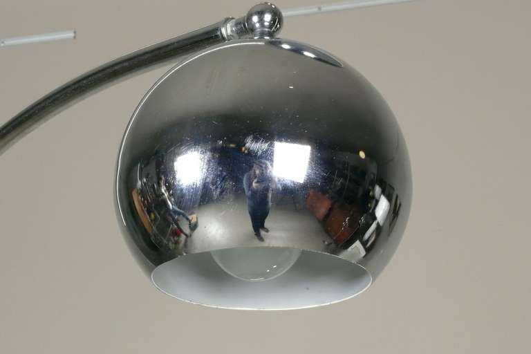 Italian Chrome 3 Arm Arc Lamp with Ball Globes 5