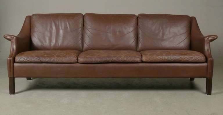 Swedish Leather Sofa by Borge Mogensen 5