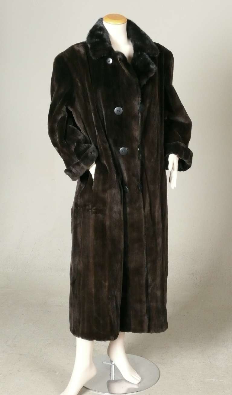 Stunning Vintage Galanos Full Length Mink Coat at 1stdibs